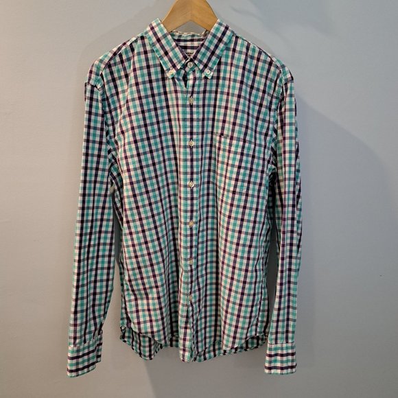 J. Crew men's large long sleeve button down plaid shirt - Picture 2 of 11